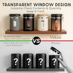 Veken Coffee Canister with Window, Airtight Stainless Steel Kitchen Food - Image 2