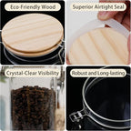 Glass Coffee Canister Set with Shelf & Spoon 2 Piece Coffee Containers - Image 3