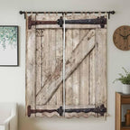 Farmhouse Wood Grain Living Room Curtains 96 Inch Length, Window Curtains Tab - Image 2