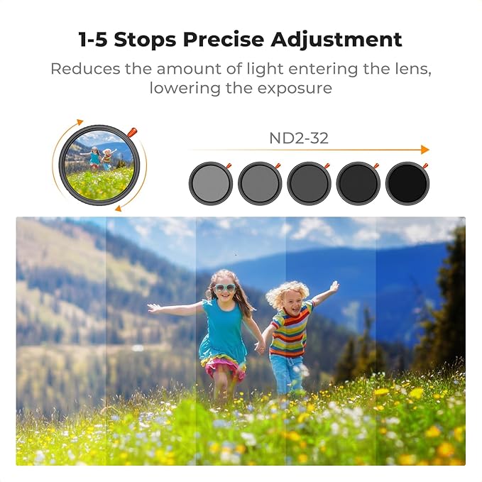 K&F CONCEPT 37mm Black Diffusion Mist Effect 1/4 & Variable ND2-32 & Circular - Image 5