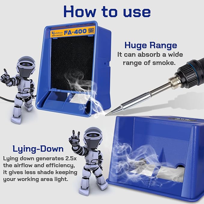 Antidious Fume Extractor Anti-ESD Solder Smoke Absorber Portable Filter - Image 3