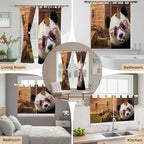 Farm Panda Bedroom Curtains 63 Inch Length, Window Curtains Tab Top, Farmhouse - Image 7