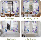 Spring Flowers Kitchen Curtains, Watercolor Garden Florals Wooden Grain Light - Image 8