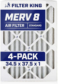 Filter King 34.5x37.5x1 Air Filter | 4-PACK | MERV 8 HVAC Pleated A/C Furnace by FilterKing