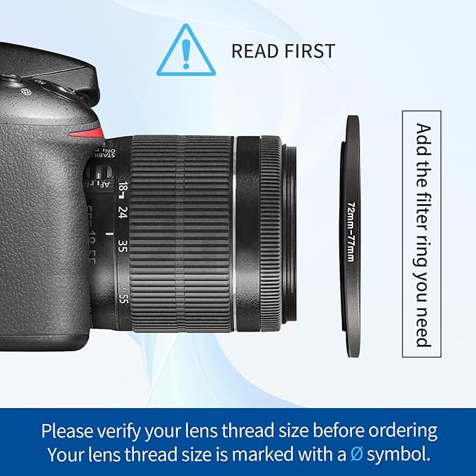 72-77mm Step-Up Ring Adapter, 72mm to 77mm Step Up Filter Ring - Image 4