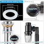 6PCS Bathroom Sink Filter Sealing Ring, Bathroom Drain Pipe Flat Silicone Gasket - Image 2