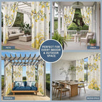Summer Outdoor Curtains for Patio Lemon Gnome Leaf Linen Texture Waterproof - Image 8