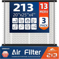 3 Pack 213 Replacement Air Filter, MERV 13, Actual Size: 20.47"x25.6"x3.94" by UNIREACH