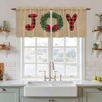 Red Green Christmas Kitchen Tier Curtains 36 Inch Long 2 Panel Set, Rod Pocket by Unknown