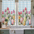 Easter Window Curtains 63 Inch Long 2 Panel Set, Rod Pocket Bedroom Curtains & by Unknown