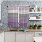 Country Wood Board Gray Purple Window Valance Curtains, Farmhouse Gradient - Image 8