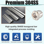 1/2" NPT Male to 3/8" NPT Female Hex Bushing Reducer, 304 Stainless Steel NPT - Image 2