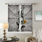 Funny Farm Animals Living Room Curtains 84 Inch Length, Window Curtains Tab Top - Image 2