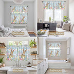 Kitchen Curtains Tiers and Valance Set of 3, Easter Light Filtering Window - Image 7