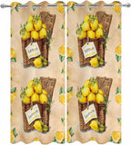 Lemon Outdoor Curtains for Patio Lemons in Baskets Summer Tropical Plant Brown - Image 9