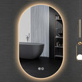 Irregular Bathroom Mirror with 3 Colour LED Light, Wall Mounted Makeup Mirror by YUGXTH