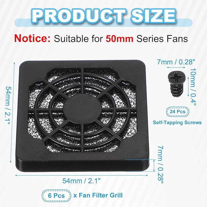 PATIKIL 50mm Fan Filter Grill - Image 2