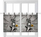 Funny Farm Animals Kitchen Curtains 24 Inch Length, Small Window Curtains Tab by Unknown