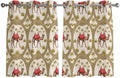 2 Panel Kitchen Cafe Curtains, Camels Palm Trees Sunlight Filtering Nature Air by Hokiten