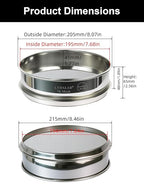 All 304 Stainless Steel 70 Mesh Test Sieve, 8 Inch/20cm Diameter, Lab Sifter & - Image 5