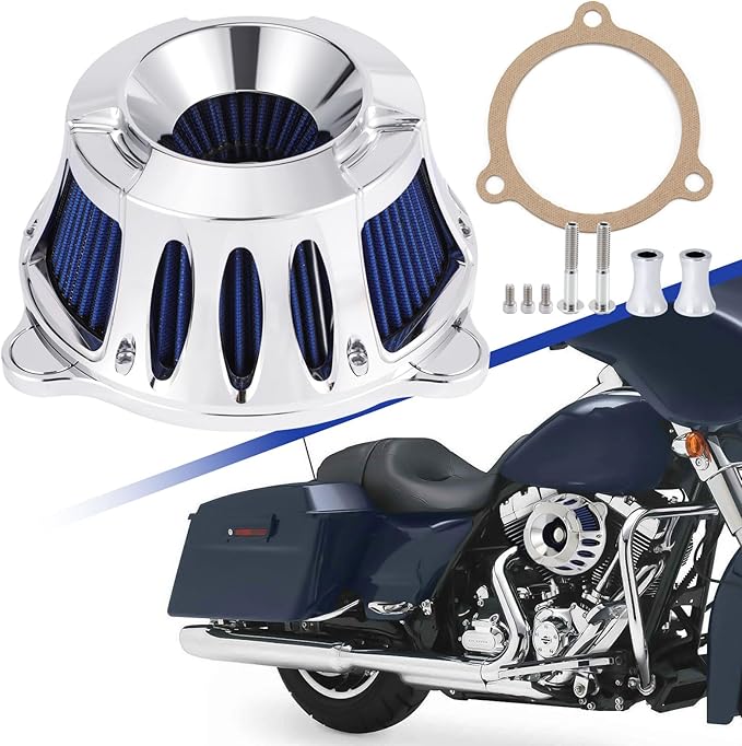 Motorcycle Air Filter Kit CNC Air Cleaner Intake Turbine System Fit - Image 2