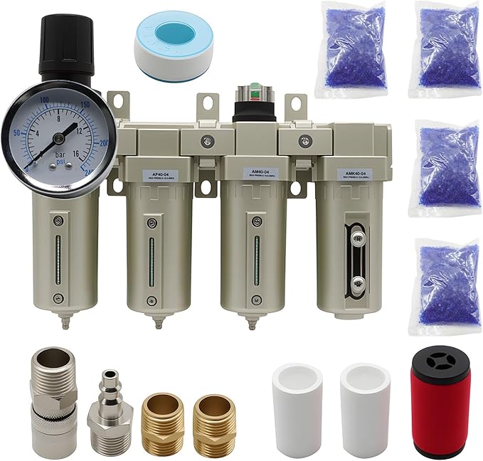 1/2" & 3/4" NPT Industrial Grade 4 Stage Gas Drying System, Coalescing Filter by Jecoupoon