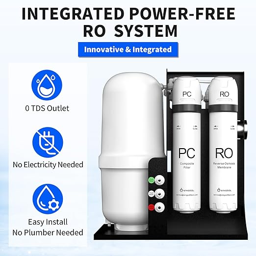 WINGSOL Integrated Reverse Osmosis Water Filter, NSF/ANSI 42/53/58, 8-Stage - Image 2