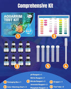 Pawfly 5 in 1 Aquarium Water Master Test Kit, Aquarium Water Test Kit Fish Tank - Image 3
