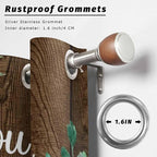 Summer Outdoor Curtains for Patio Sunflowers Eucalyptus Leaves Wood Waterproof - Image 2