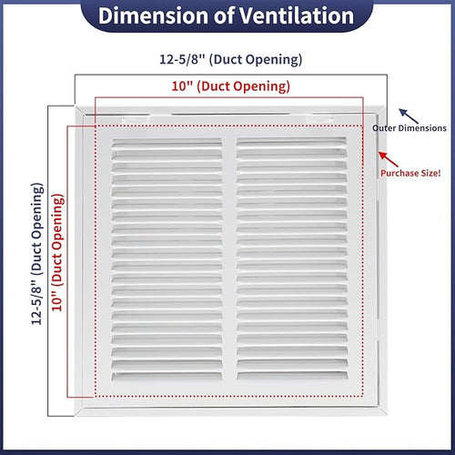 10"W x 10"H Steel Return Air Filter Grille - Image 2