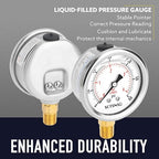 2-1/2" Dial Size, 0-60 Psi Low Pressure Gauge, Glycerin Liquid Filled, 1/4" NPT - Image 3