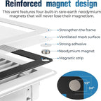 Magnetic Vent Covers with Vent Screen 7x13 Inch, Ceiling Air Vents to Block Dust - Image 3