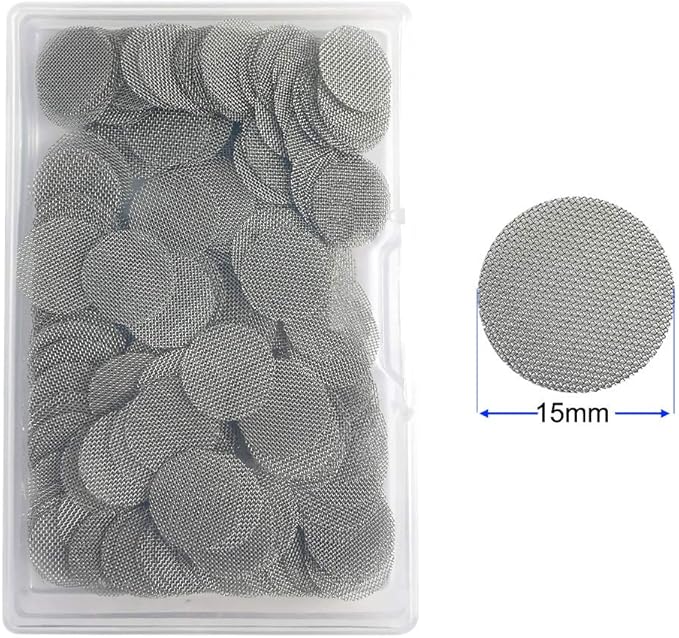 200pcs Stainless Steel Pipe Filters, 15mm/0.59 Inch Smoking Screens Pipe - Image 2
