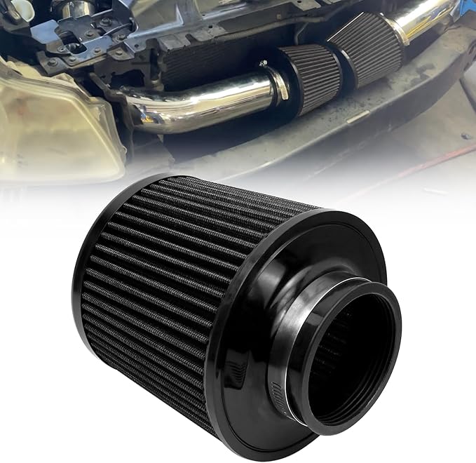 RYANSTAR 76mm 3" High Flow Round Tapered Cone Cool Air Filter Cleaner by RYANSTARRACING