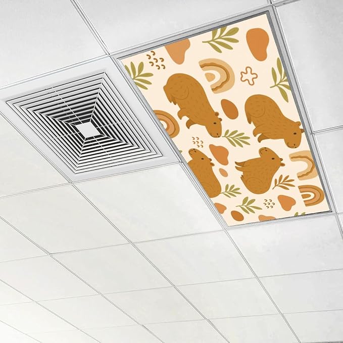 4 Pcs Fluorescent Light Covers for Ceiling Lights Cute Capybara Gifts Rainbows - Image 6