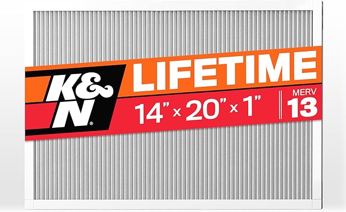 K&N 14X20X1 HVAC Furnace Air Filter, Lasts a Lifetime, Merv 13, the Last HVAC by KNEngineeringInc