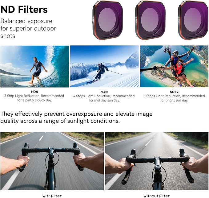 4-Pack Filter Kit for Insta360 Ace Pro2, Combo of CPL ND8 ND16 ND32 Lens - Image 3