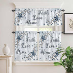 Kitchen Curtains Tiers and Valance Set of 3, Texas Star Country Light Filtering - Image 2