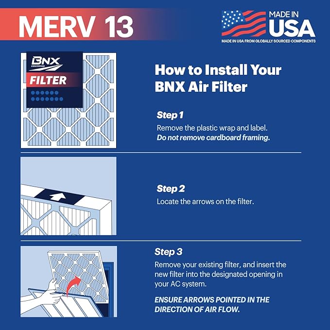 BNX 20x20x1 MERV 13 Air Filter 2 Pack - Image 5