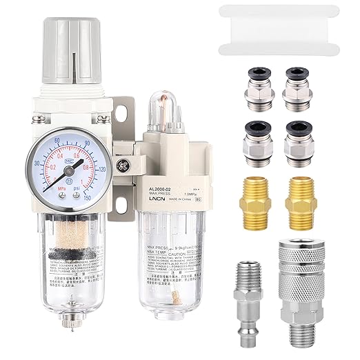 1/4 Inch Compressor Air Filter Pressure Regulator Water-Oil Trap Separator by ZHONGAN