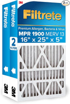 Filtrete 16x25x5 AC Furnace Air Filter, MERV 13, MPR 1900, Premium Allergen by Filtrete