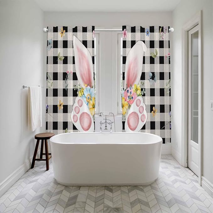 Easter Window Curtains 72 Inch Long 2 Panel Set, Rod Pocket Long Curtains & - Image 5