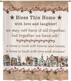 Farmhouse Sheer Curtains 45 Inch Length Country Star Barn Berry Brown Wood - Image 6