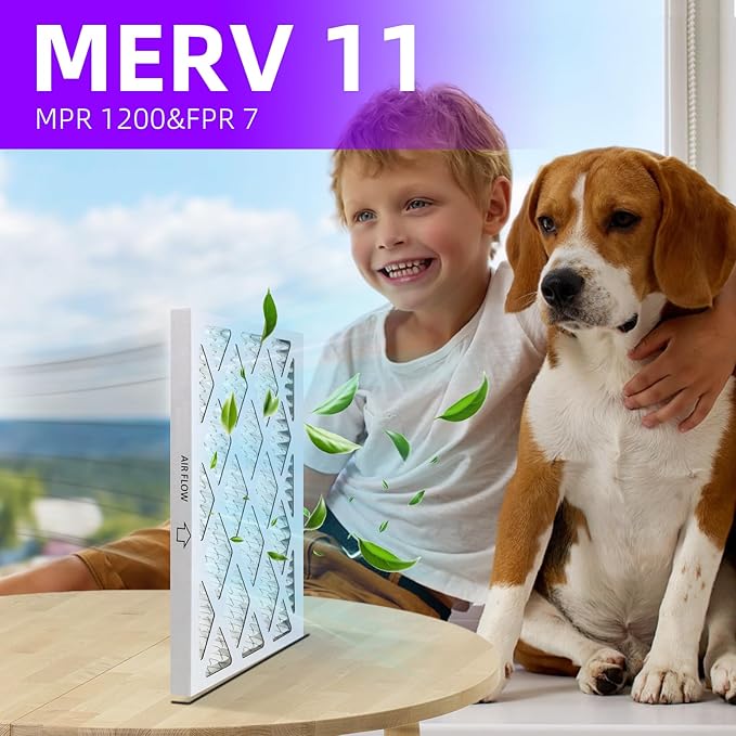 16x20x1 MERV 11 Pleated Air Filter MPR 1200 & FPR 7, Furnace Air Filters - Image 4