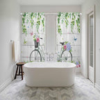 Spring Kitchen Curtains, Bicycles Botanical Rose Leaves Butterfly Wood Grain - Image 5