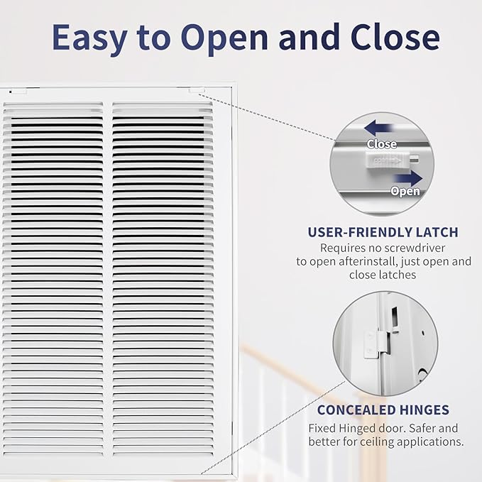 14"W x 24"H Steel Return Air Filter Grille - Image 4