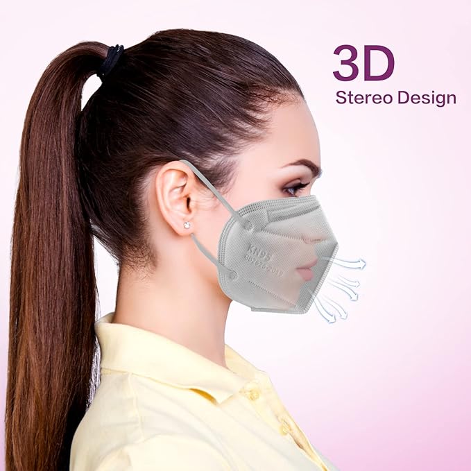 Miuphro KN95 Face Mask, 5-Layer Design Cup Dust Safety KN95 Masks 25 Pack - Image 5
