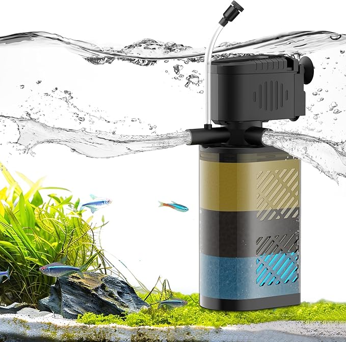 Aquarium Filter for 20-60 Gallon Tanks, Internal Fish Tank Filter, Powerful by Devopet
