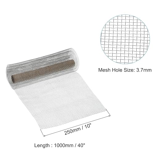PATIKIL 40" L x 10" W Woven Wire Mesh, 6 Mesh 316L Stainless Steel Air Vent - Image 2
