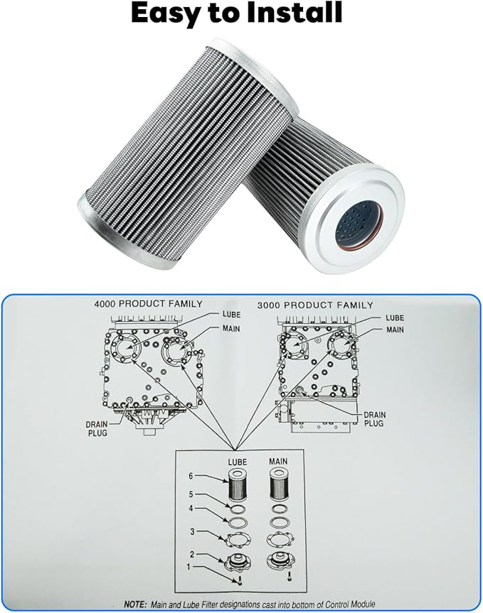 Transmission Filter Kit Fits for Allison 3000-4000, 6 Inch Includes Gaskets and - Image 4